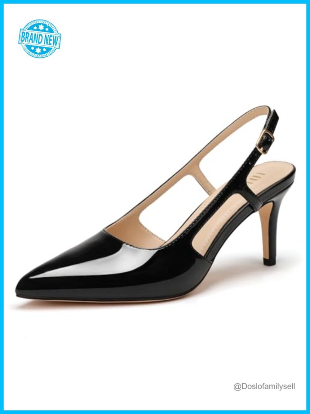 Slingback Kitten Heels Pointed Toe Closed Toe Dress Pumps